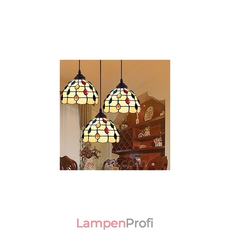 Europäischer ländlicher kreativer Kunst-Buntglas-Kronleuchter, der alte Wege wiederherstellt, Lampenlicht