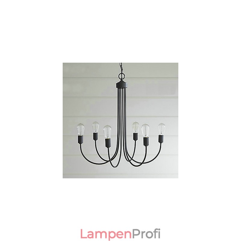 Kronleuchter aus Metall mit ländlicher Malerei
