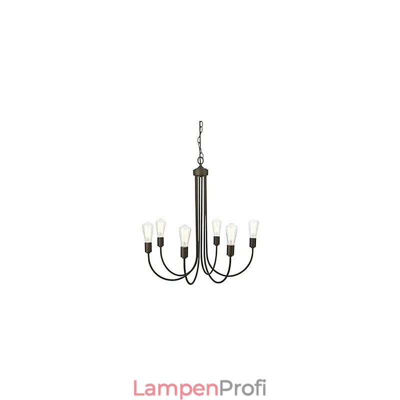 Kronleuchter aus Metall mit ländlicher Malerei