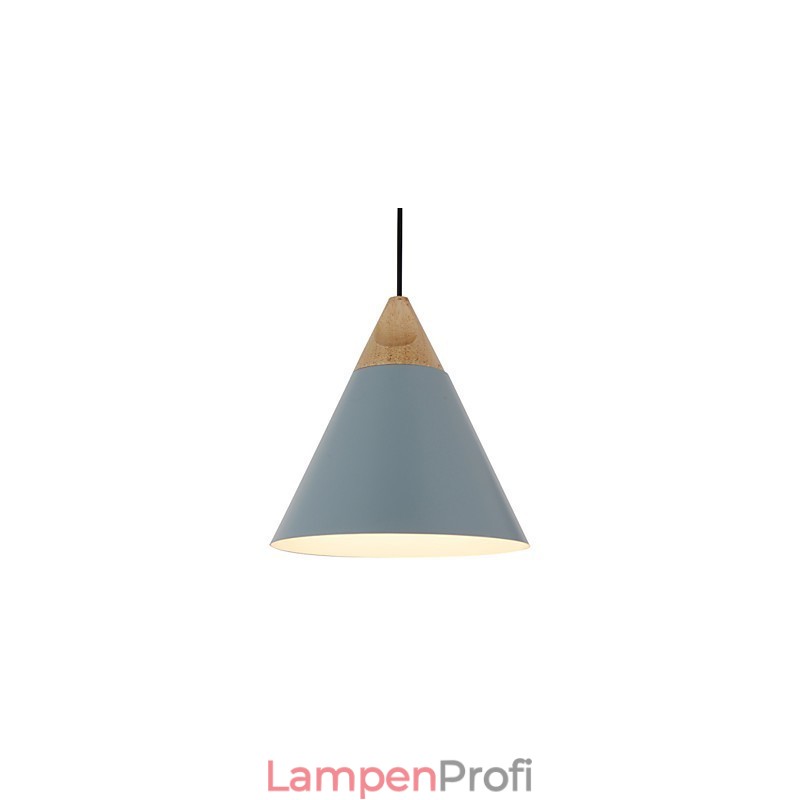 Mini Künstlerische Kegel Pendelleuchte 1 Licht Mordern Simplicity Finish Schwarz Weiß Staubblau Aluminium & Holz Droplight