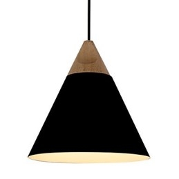 Mini Künstlerische Kegel Pendelleuchte 1 Licht Mordern Simplicity Finish Schwarz Weiß Staubblau Aluminium & Holz Droplight