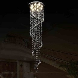 Moderne Kristall Pendelleuchte Kronleuchter Beleuchtung Lampen Leuchten mit Einzelner Spirale D70CM H250CM