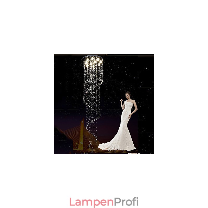 Moderne Kristall Pendelleuchte Kronleuchter Beleuchtung Lampen Leuchten mit Einzelner Spirale D70CM H250CM