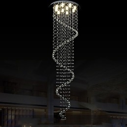 Moderne Kristall Pendelleuchte Kronleuchter Beleuchtung Lampen Leuchten mit Einzelner Spirale D70CM H250CM