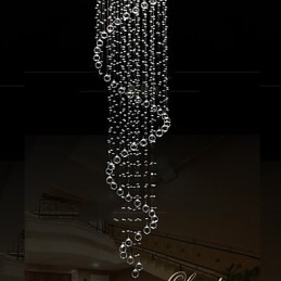Moderne Kristall Pendelleuchte Kronleuchter Beleuchtung Lampen Leuchten mit Einzelner Spirale D70CM H250CM