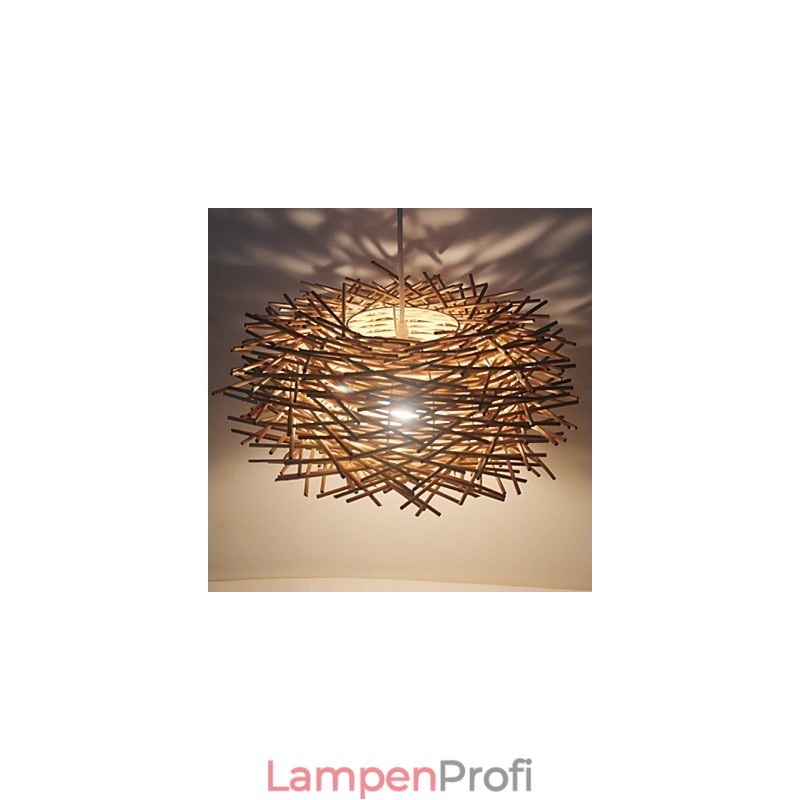 Moderne ländliche Cany Art gewebte Rattan-Einzelkopf-Hängelampe