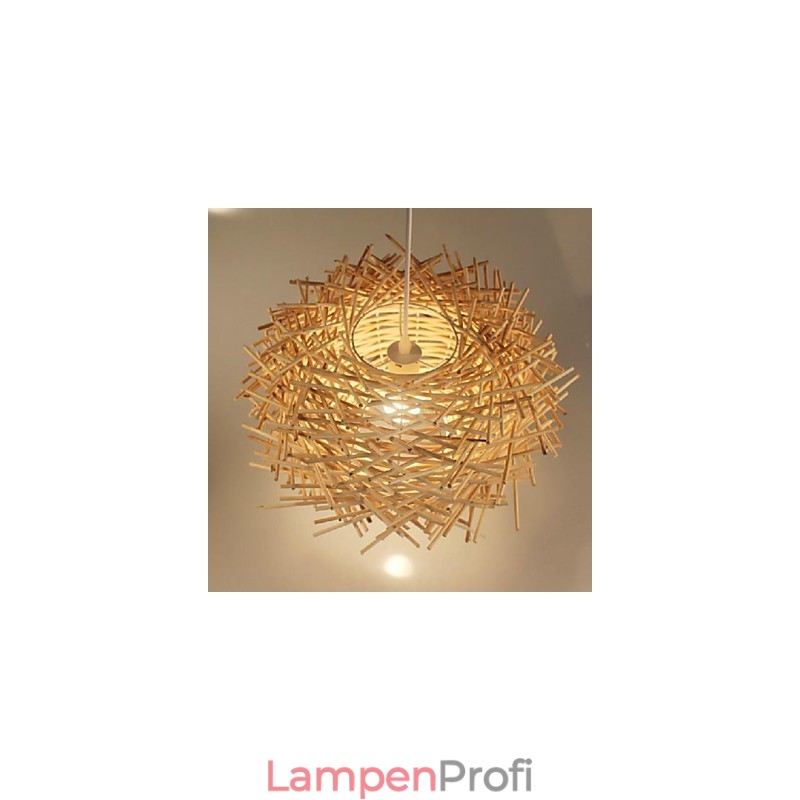 Moderne ländliche Cany Art gewebte Rattan-Einzelkopf-Hängelampe