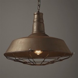 Retro Pendelleuchte 1 Licht Altmetall Materila Shade Shop