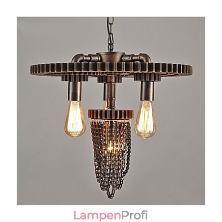 Industrielle Wind Cafe Studio Gear Dreikopflampe