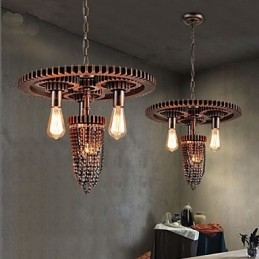 Industrielle Wind Cafe Studio Gear Dreikopflampe