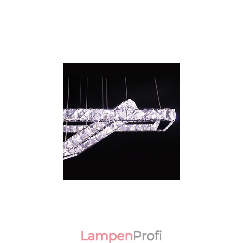 Moderne zeitgenössische Kristall-Metall-Pendelleuchte