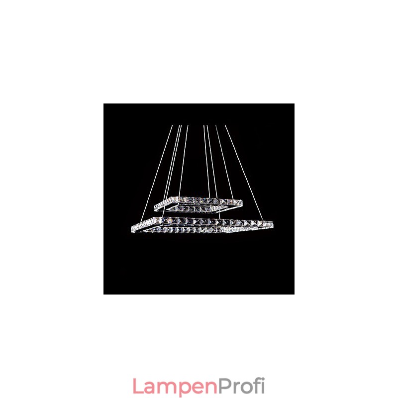 Moderne zeitgenössische Kristall-Metall-Pendelleuchte