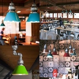 Hängelampe aus Metall im Vintage-Stil