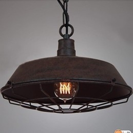 1-flammige Vintage-Pendelleuchte aus Metall