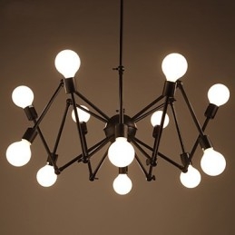American Loft Black Lights Iron Spider Kronleuchter mit 12 Köpfen