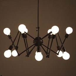 American Loft Black Lights Iron Spider Kronleuchter mit 12 Köpfen