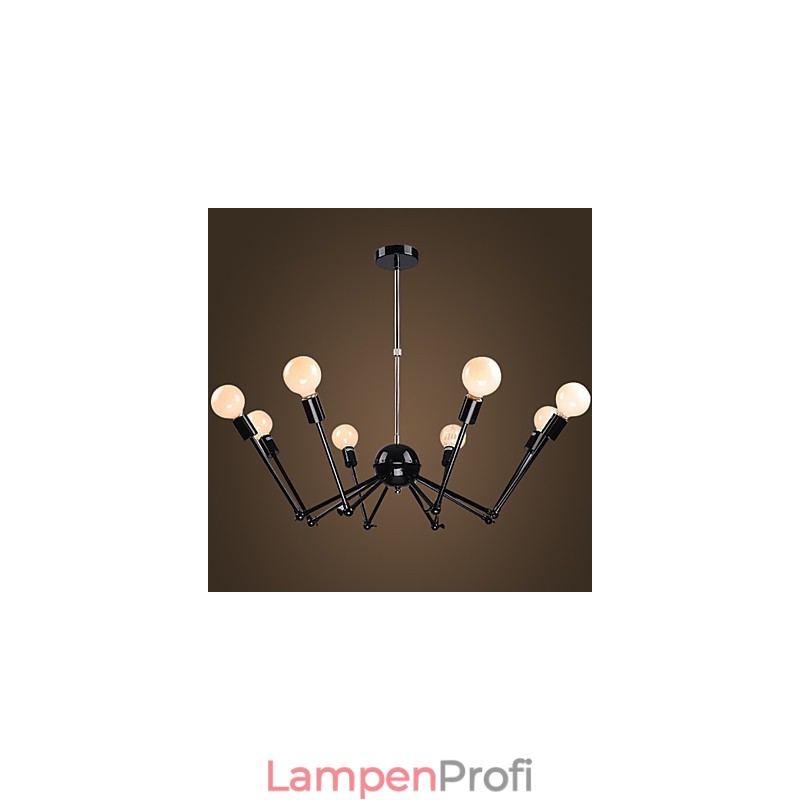 American Loft Black Lights Iron Spider Kronleuchter mit 12 Köpfen