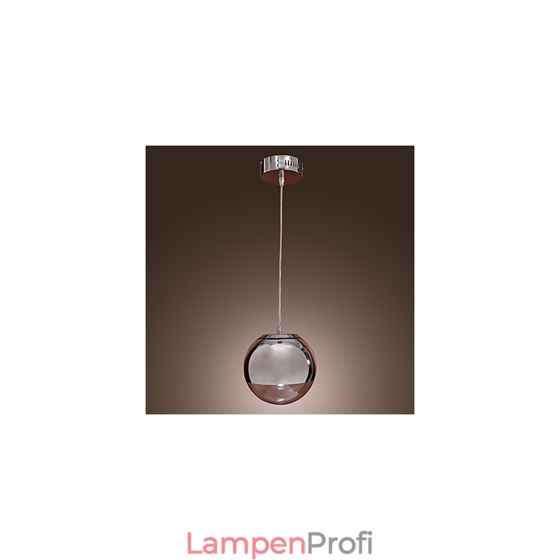 Moderne Pendelleuchte im Globe-Mini-Stil aus verchromtem Metall