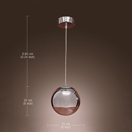 Moderne Pendelleuchte im Globe-Mini-Stil aus verchromtem Metall