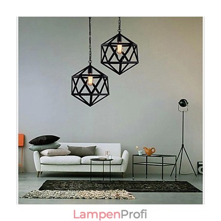 Retro Industrielle Lampe Droplight Hexaeder künstlerische Originalität Schmiedeeisen Pendelleuchte Retro Industrielle Lampe Droplight Hexaeder künstlerische Originalität Schmiedeeisen Pendelleuchte