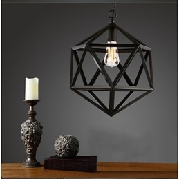 Retro Industrielle Lampe Droplight Hexaeder künstlerische Originalität Schmiedeeisen Pendelleuchte
