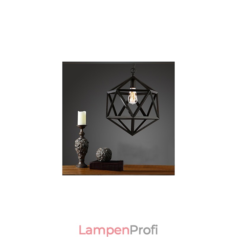 Retro Industrielle Lampe Droplight Hexaeder künstlerische Originalität Schmiedeeisen Pendelleuchte