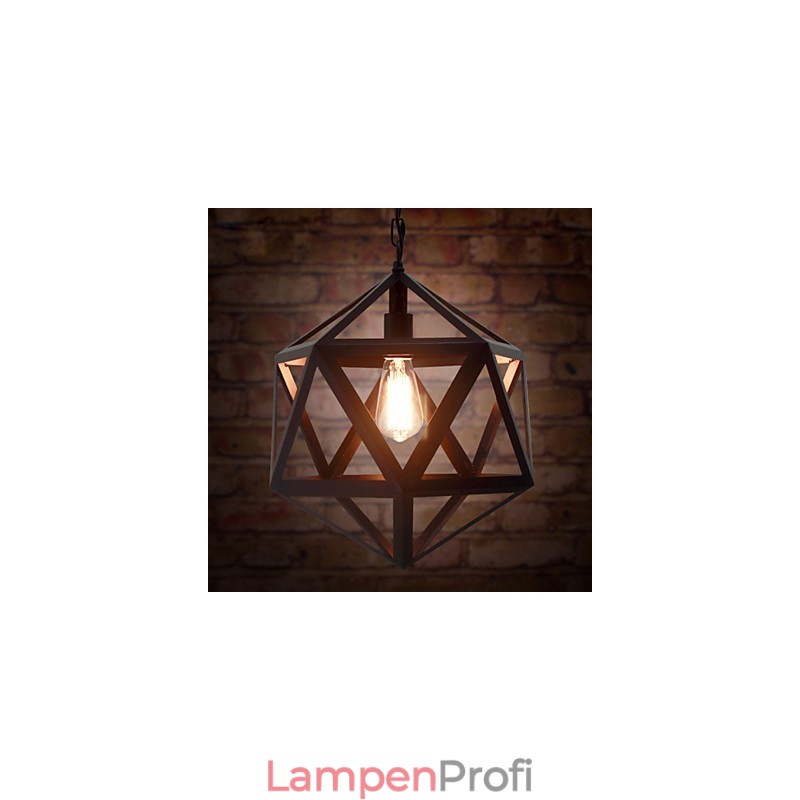 Retro Industrielle Lampe Droplight Hexaeder künstlerische Originalität Schmiedeeisen Pendelleuchte