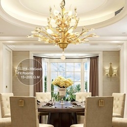 Vintage Kristall Deckenleuchte 7 Lichter Metall Malerei Schwarz ODER Gold