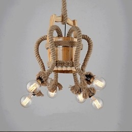Holzfass-Kronleuchter Kreative Lampe