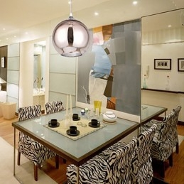 60 Moderne zeitgenössische Globus galvanisierte Metall Pendelleuchte