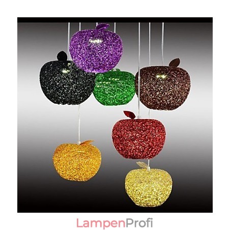 Kronleuchter aus gewebtem Aluminium mit sieben Kopflampen, Apfel Kronleuchter aus gewebtem Aluminium mit sieben Kopflampen, Apfel