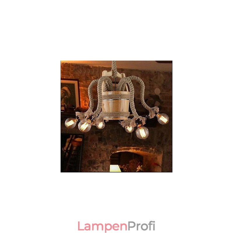 Holzfass-Kronleuchter Kreative Lampe