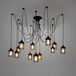 Vintage Edison Mehrere Ajustable DIY Decke Lampe Licht Anhänger Beleuchtung Kronleuchter Moderne Chic Industrielle Esszimmer