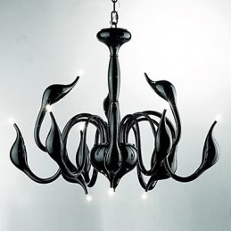 Moderner zeitgenössischer Kronleuchter im Kerzenstil aus galvanisiertem Metall