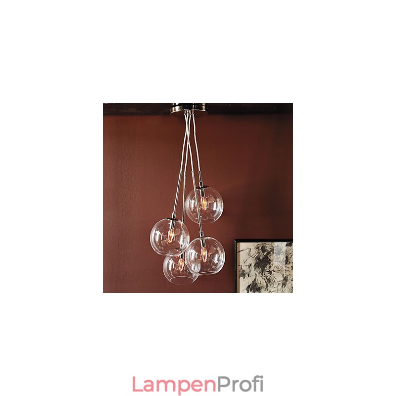 Traditionelle, klassische Pendelleuchte im Mini-Stil mit Gemälde