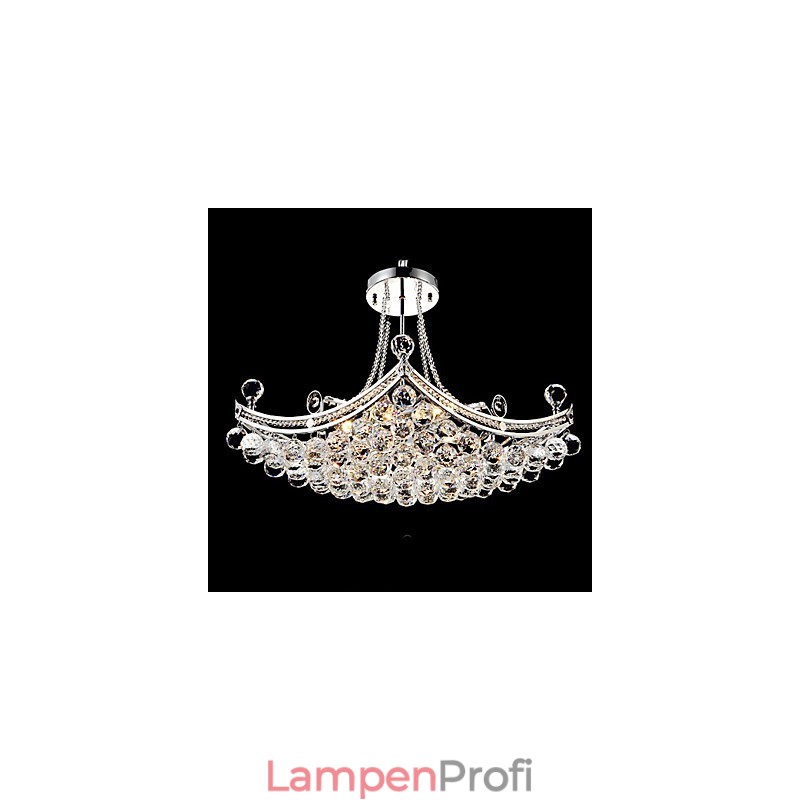 Moderne zeitgenössische Pendelleuchte aus galvanisiertem Metall mit Kristallen