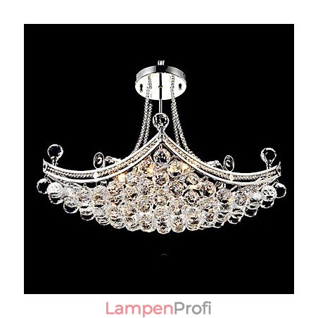 Moderne zeitgenössische Pendelleuchte aus galvanisiertem Metall mit Kristallen