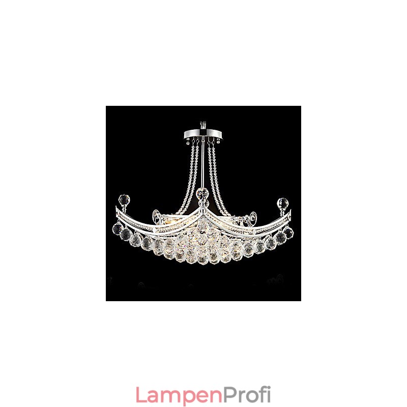 Moderne zeitgenössische Pendelleuchte aus galvanisiertem Metall mit Kristallen