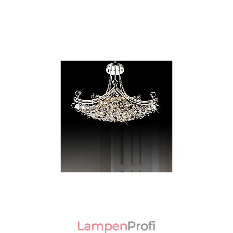 Moderne zeitgenössische Pendelleuchte aus galvanisiertem Metall mit Kristallen