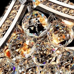 Moderne zeitgenössische Pendelleuchte aus galvanisiertem Metall mit Kristallen