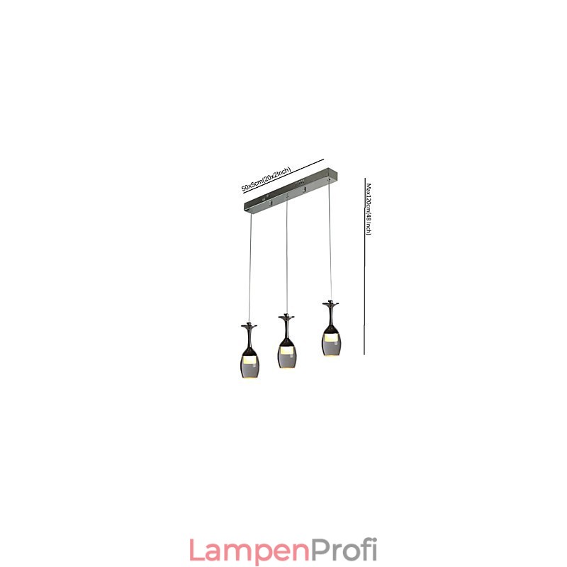 Pendelleuchten 3 Lichter Lange Rückplatte Modern Zeitgenössisch
