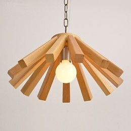 Retro Country Holz Bambus Pendelleuchte
