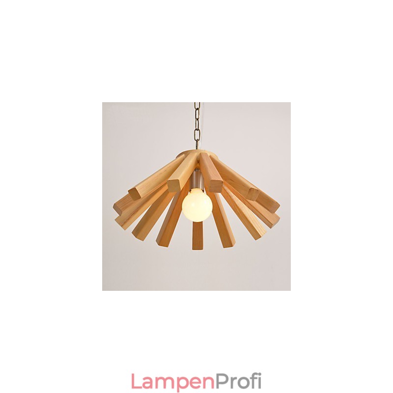 Retro Country Holz Bambus Pendelleuchte