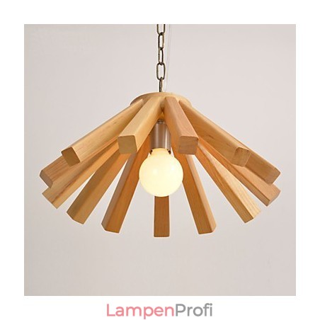 Retro Country Holz Bambus Pendelleuchte
