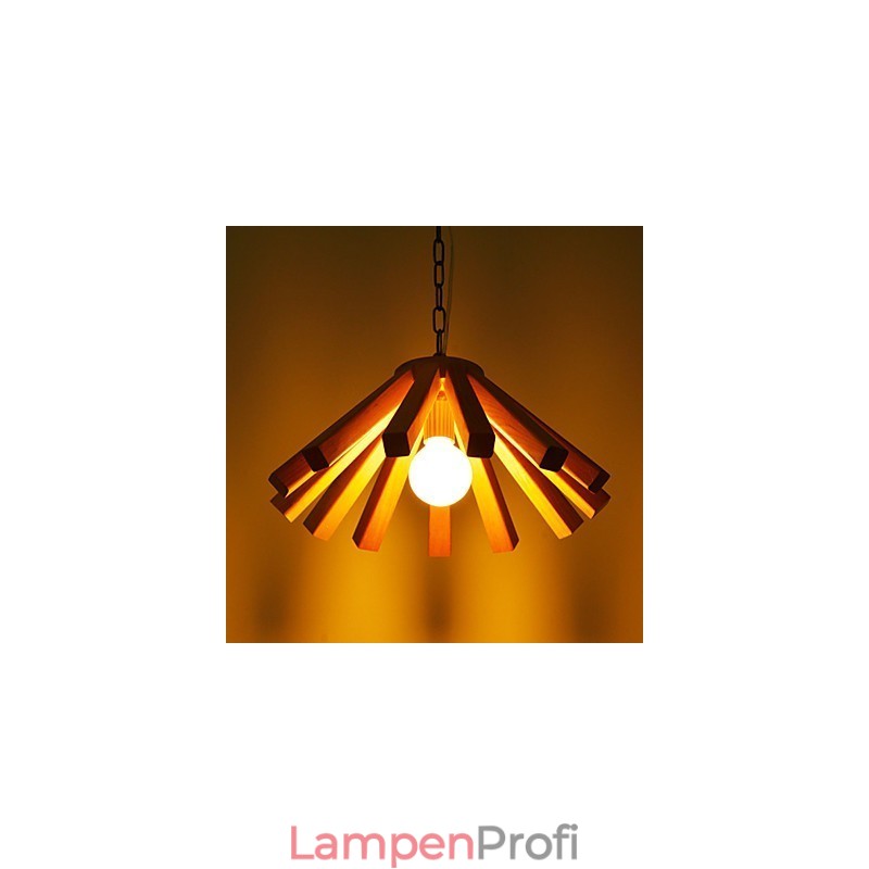 Retro Country Holz Bambus Pendelleuchte