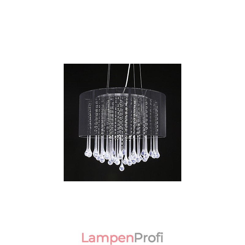 Trommel-Anhänger, modern, 4 Lichter, gewundener Lampenschirm, Kristall-Kronleuchter, Kronleuchter, modernes minimalistisches Design