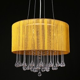 Trommel-Anhänger, modern, 4 Lichter, gewundener Lampenschirm, Kristall-Kronleuchter, Kronleuchter, modernes minimalistisches Design
