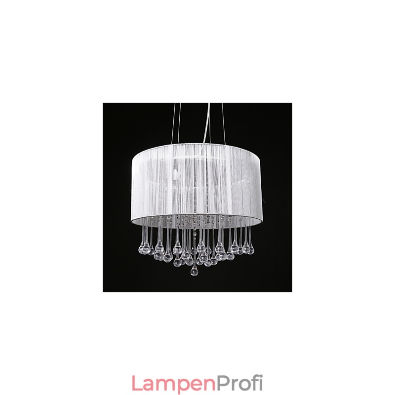 Trommel-Anhänger, modern, 4 Lichter, gewundener Lampenschirm, Kristall-Kronleuchter, Kronleuchter, modernes minimalistisches Design