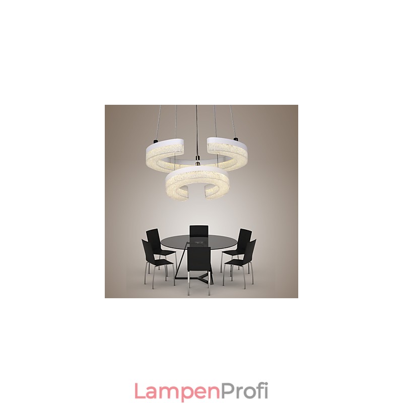 Kristall Pendelleuchte Der Buchstabe "C“ Form Moderne Lampe Zwei Ringe