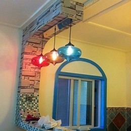 Bubble Design Pendelleuchte 1 Licht mit transparentem Schirm